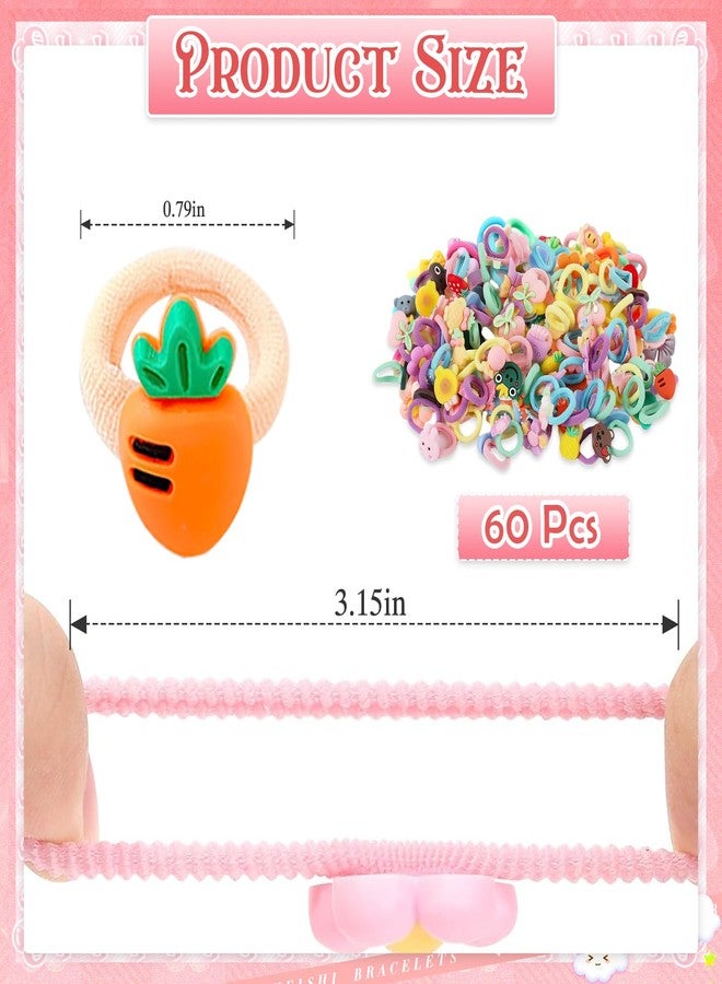 CoolShef مجموعة كول شيف المكونة من 60 قطعة من إكسسوارات الشعر للبنات الصغيرات، تتضمن ربطات شعر مطاطية ملونة لتصفيف شعر الطفلة، وربطات مرنة للأطفال الصغار، وحلقات لطيفة للملائكة الصغار، وحلقات ناعمة لتنسيق ملابس الأطفال. - Image 2