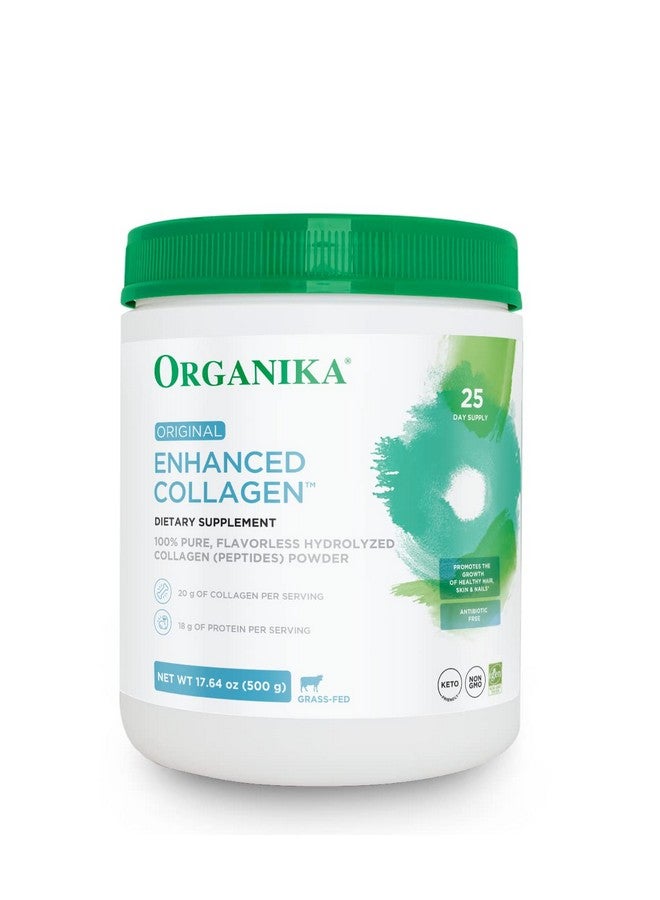 Organika Enhanced Collagen Peptides Protein Powder For Healthy Hair Skin Nails Joints Hydrolyzed For Better Absorption Grassfed Nongmo Unflavoured 500G - Image 2