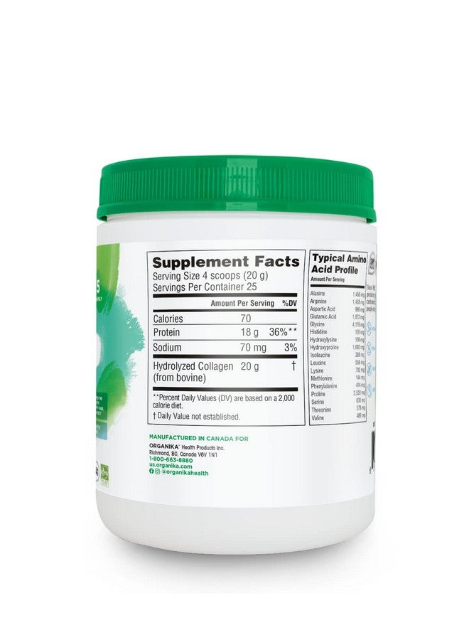 Organika Enhanced Collagen Peptides Protein Powder For Healthy Hair Skin Nails Joints Hydrolyzed For Better Absorption Grassfed Nongmo Unflavoured 500G - Image 3