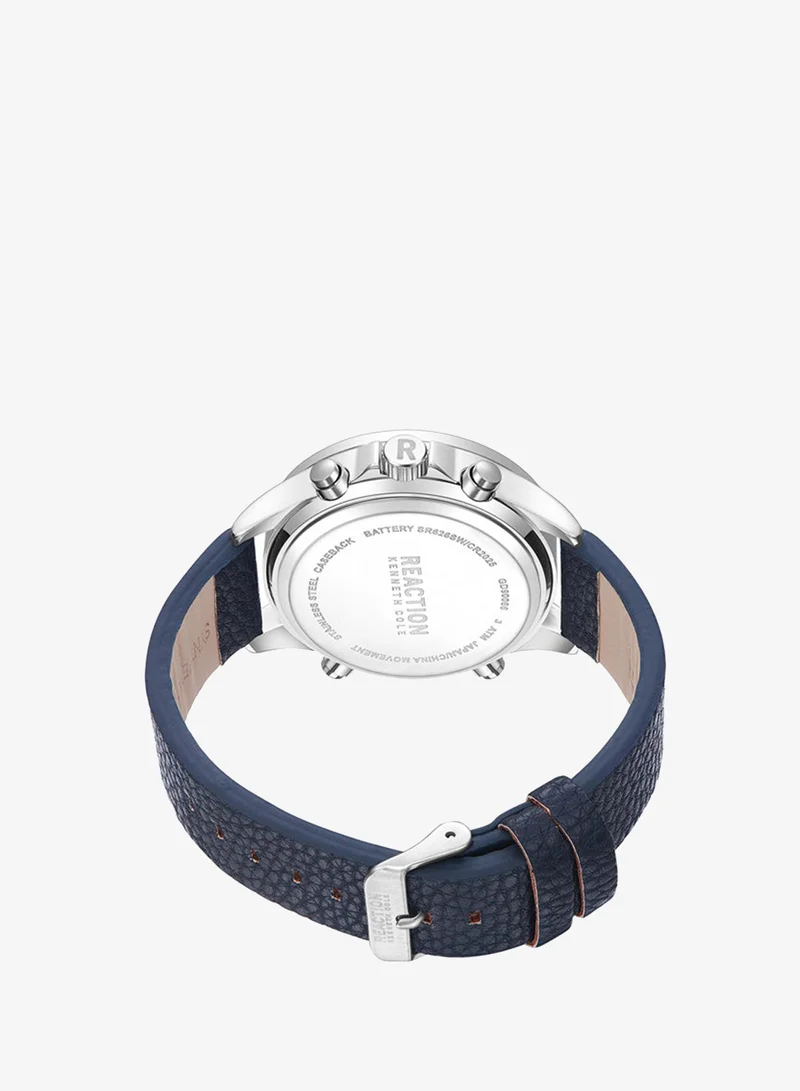 Kenneth Cole Reaction  Kenneth Cole Reaction Analogue - Digital Gents Watch With Blue Synthetic Leather Strap 46mm - KRWGD9006602 for Men | Best Price UAE