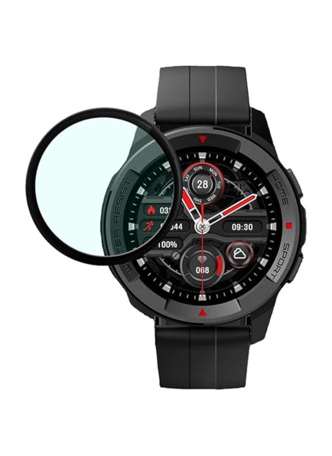 Generic PET Black Frame Screen Protector Compatible with Mibro T1 Smartphone Watch 