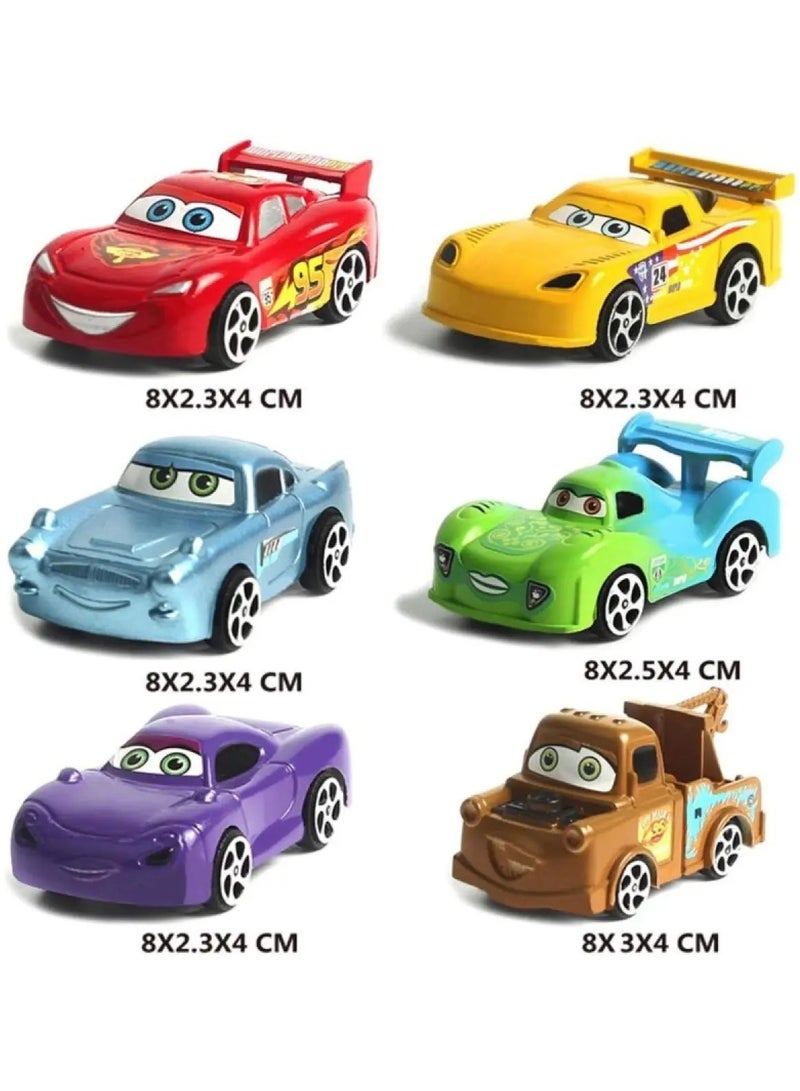 Toy Box 7-Piece Lightning McQueen Deluxe Car Set, Cars Toy Set With 1 Truck And 6 Cars，Multicolored，Collectible  - Image 2