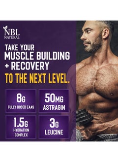 NBL Natural EAA Hydration | EAAs + BCAA Powder | Muscle Recovery, Strength, Muscle Building, Endurance | 8G Essential Amino Acids + Electrolytes | Strawberry Watermelon 30 Serving  - Image 5