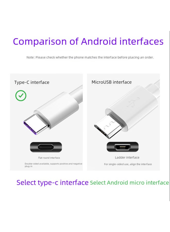 5A Flash Charging Line For huawei Type-c Xiaomi Data Line For Vivo Android Oppo Mobile Phone Super Fast Charging Line-Color:1.5 M [white]]-Model:type4A Special Flash Charge - Image 4