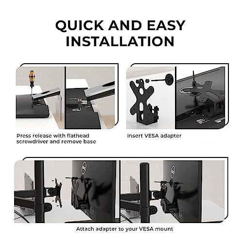 HumanCentric VESA Mount Adapter Compatible with Dell Monitors SE2416HX, SE2717HX, SE2717HR, SE2717H, S2216M, S2216H, SE2716H, SE2216H, SE2417HG, SE2416H, S2216H, 75x75mm and 100x100mm Patterns - Image 5