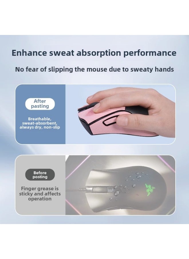 Generic - Suitable For Razer Purgatory Viper Viper V2mini Mouse Sticker Anti-slip Sticker Printed Sticker V2mini Sweat Absorbing Palm Sticker-Color: A Black Suede Mouse Sticker - Image 1