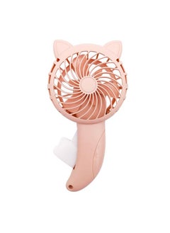 Thoraya Hand Press Fan Cartoon Cat Ear Handheld Fan No Battery Manual Small Cooling Fan for Travel Outdoor Activities Pink  - Image 1