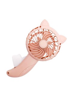 Thoraya Hand Press Fan Cartoon Cat Ear Handheld Fan No Battery Manual Small Cooling Fan for Travel Outdoor Activities Pink  - Image 2