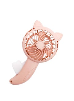 Thoraya Hand Press Fan Cartoon Cat Ear Handheld Fan No Battery Manual Small Cooling Fan for Travel Outdoor Activities Pink  - Image 3