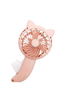 Thoraya Hand Press Fan Cartoon Cat Ear Handheld Fan No Battery Manual Small Cooling Fan for Travel Outdoor Activities Pink  - Image 4