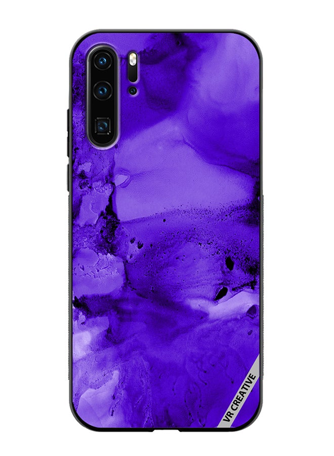 VR CREATIVE Protective Case Cover For Huawei P30 Pro Violet Alcohol Ink Wash Texture On White Paper Design Multicolour - Image 1