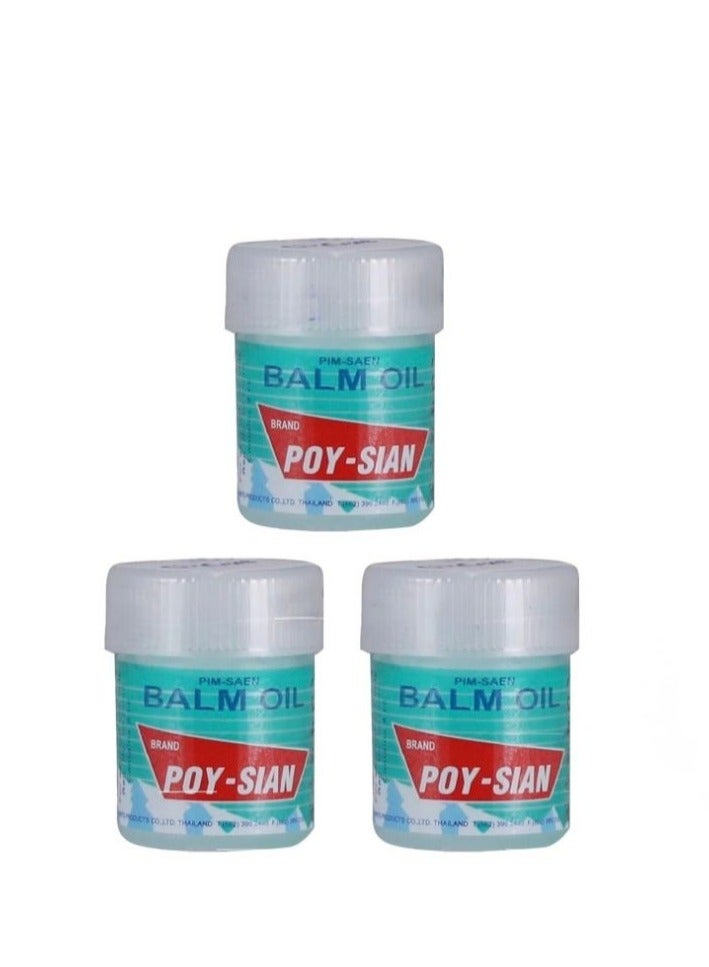 POY SIAN Poy-sian Pim-Saen Balm Oil Cotton (8ml/8cc) - Pack of 3 - Image 1
