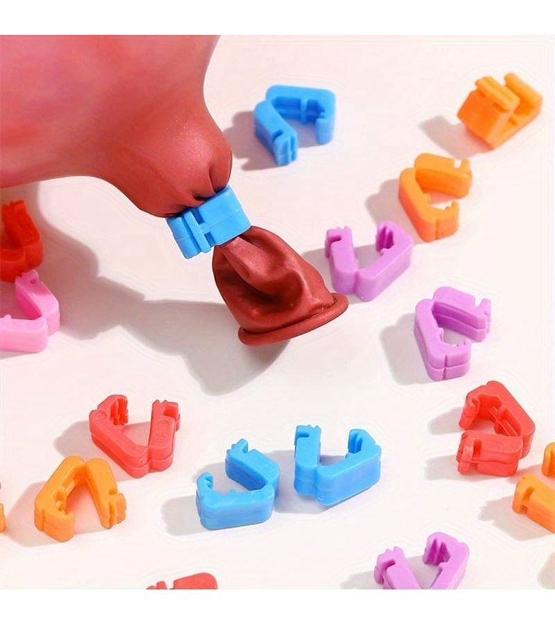 70 Balloon Sealing Clips Random Mix Colors Plastic Tie Tool Party Decorations - Image 4