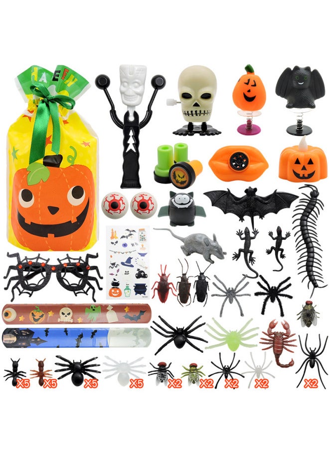 Generic Children's Halloween Party Toy Ghost Festival Human Bug Pumpkin Skeleton Halloween Trick Toy Set-Color:All Saints 2  - Image 2