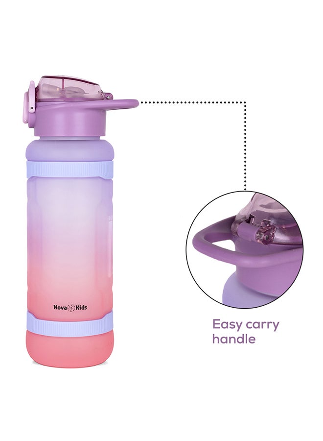 Nova kids Water Bottle With Straw 1000 ML - Purple - Image 3