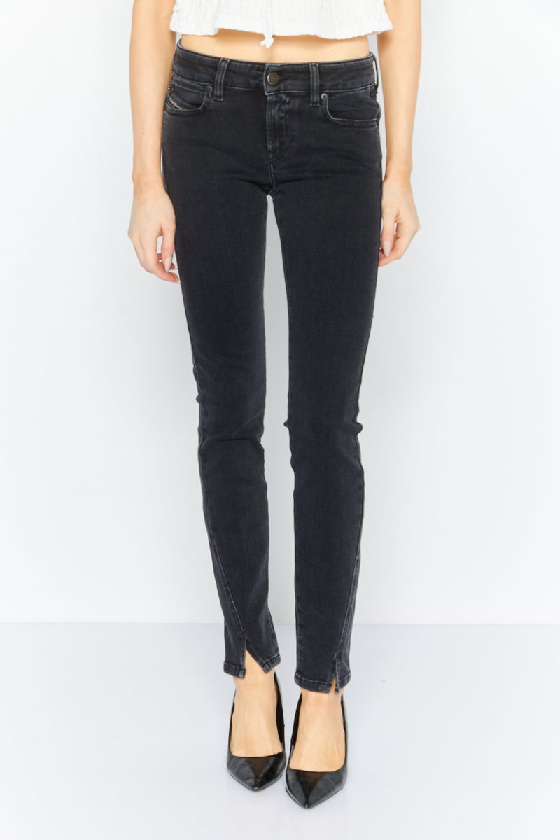 DIESEL Women D-Jevel Slim Fit Dark Stretchable Denim, Black - Image 1