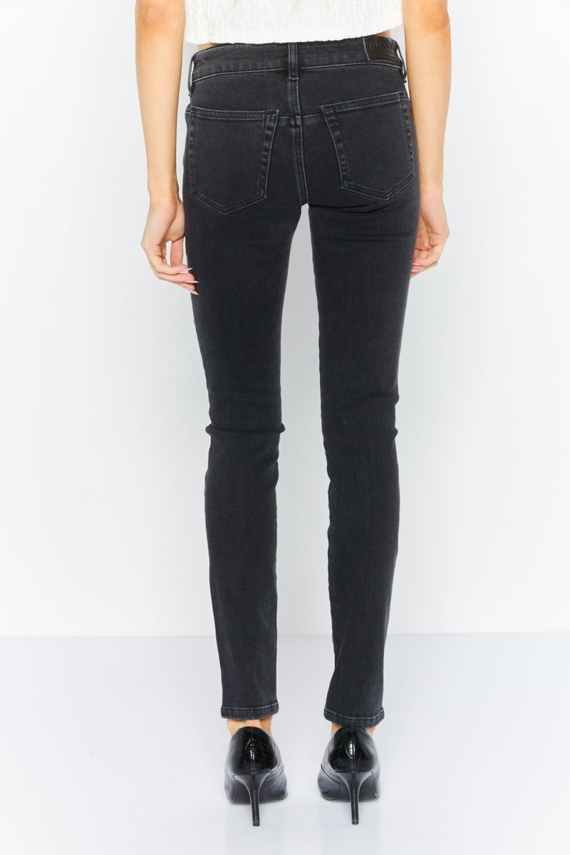 DIESEL Women D-Jevel Slim Fit Dark Stretchable Denim, Black - Image 4