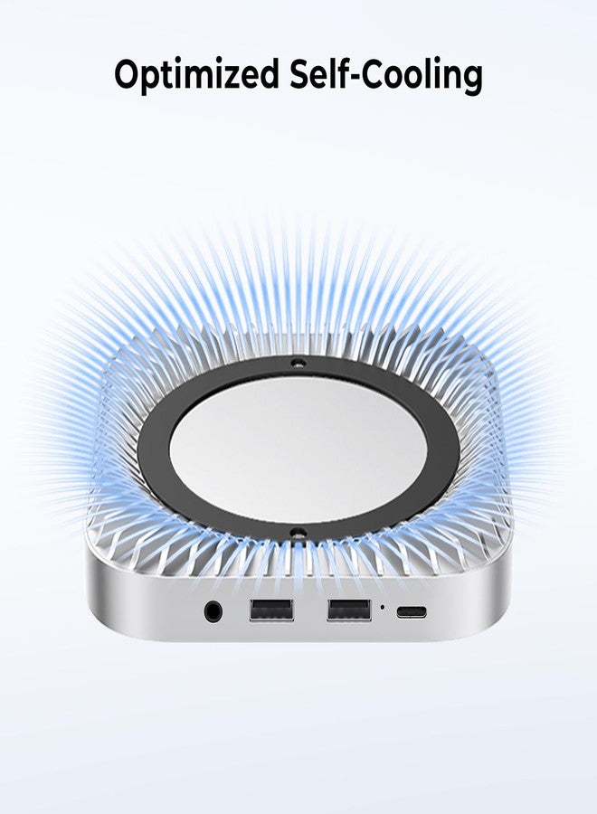 جيسمو قاعدة توصيل ماك ميني M4 بسرعة 40 جيجابت في الثانية، موزع ألومنيوم M4/2024 وحامل مع غلاف NVMe/M.2 SSD لجميع أجهزة M4/M4Pro الجديدة، منفذي USB A، منفذ USB-C، حامل صوت 3.5 بوصة - Image 5