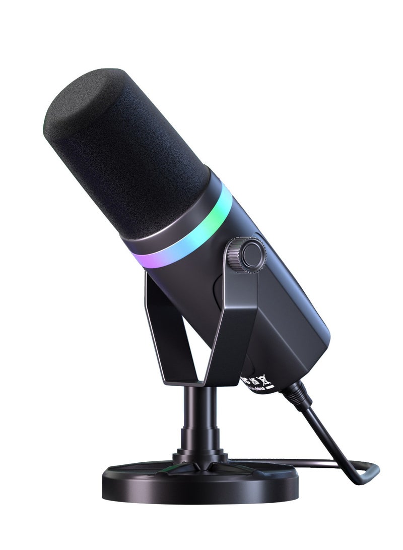 جوشبيرغ ميكروفون XLR/USB للبث والألعاب والتسجيل والتدوين الصوتي على الكمبيوتر الشخصي وTwitch وYouTube مع مقبس سماعة الرأس والتحكم في المكسب - Image 1