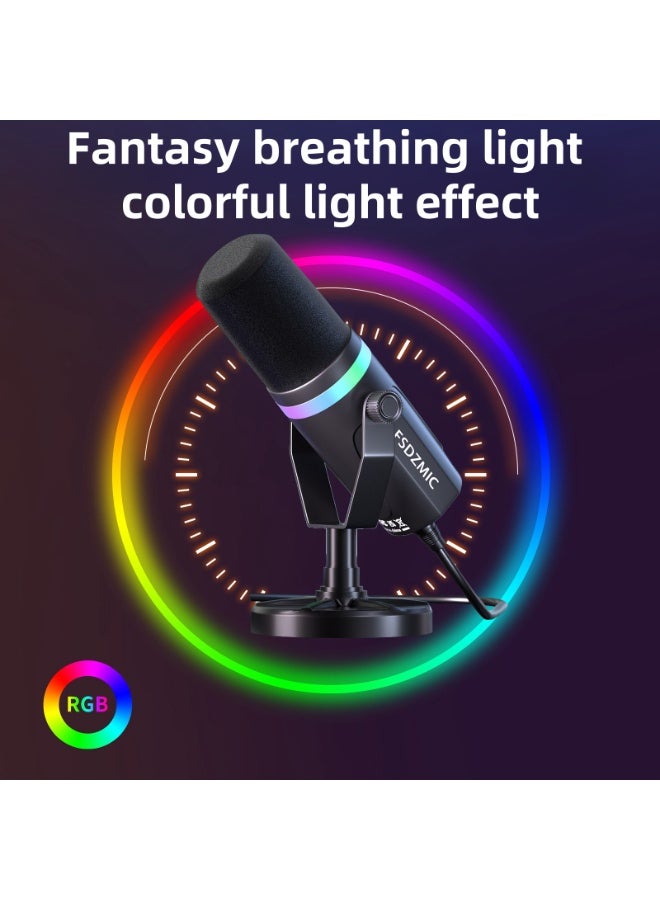 جوشبيرغ ميكروفون XLR/USB للبث والألعاب والتسجيل والتدوين الصوتي على الكمبيوتر الشخصي وTwitch وYouTube مع مقبس سماعة الرأس والتحكم في المكسب - Image 4