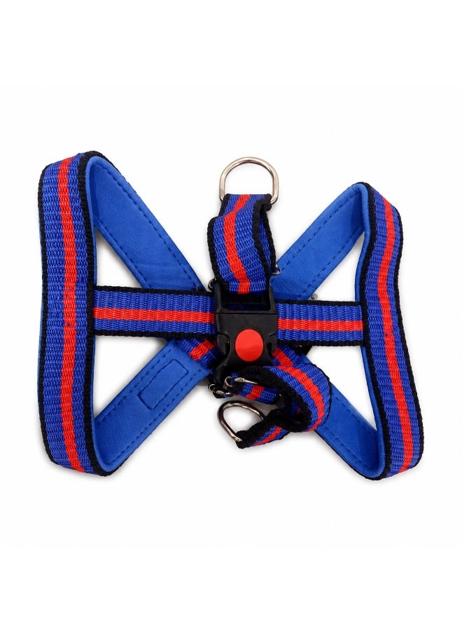 Bravo Premium Heavy PP Adjustable Dog Harness and Leash Set, Blue and Red - Image 3
