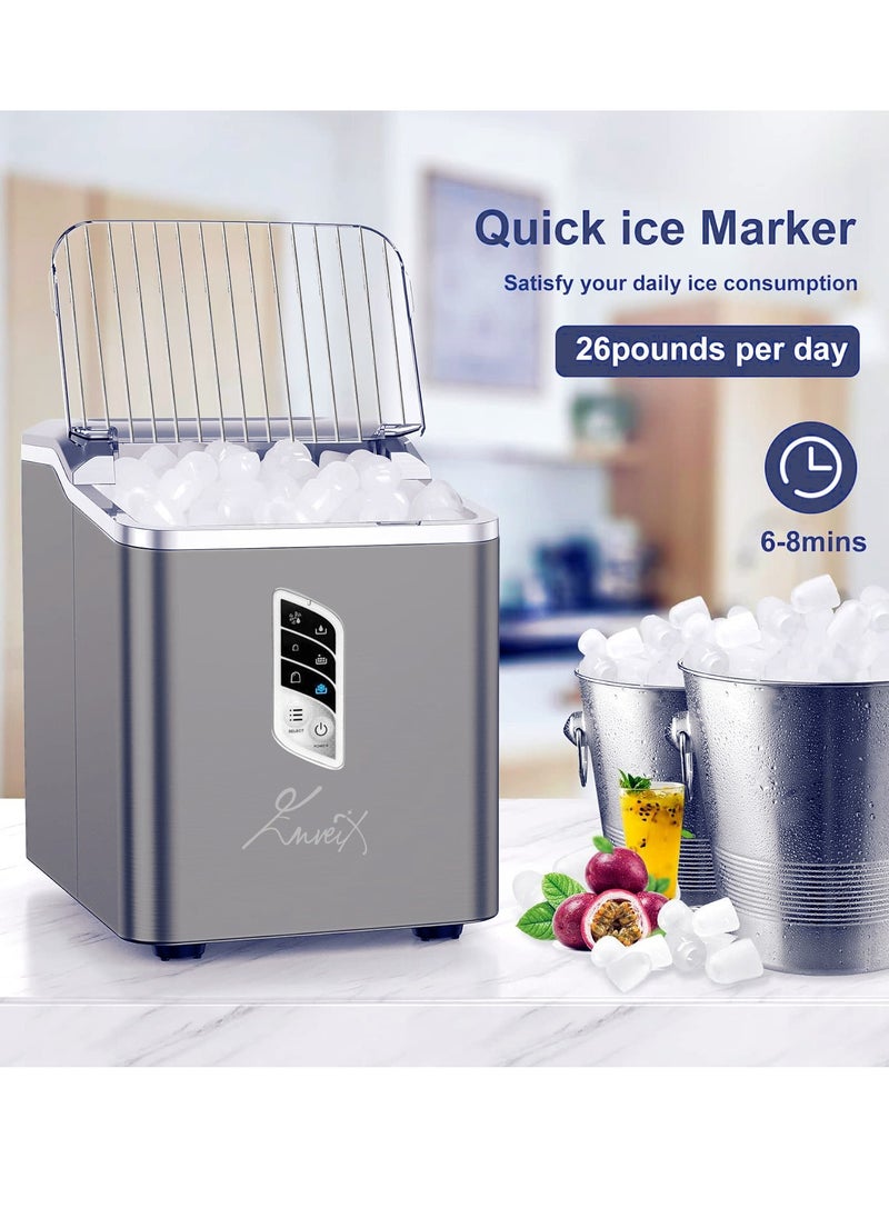 Enveix - Automatic Ice Maker, 9 Cubes Ready in 6 Mins, 12Kg In 24 Hours, 1.5 L, Self- Cleaning, Two Size Ice Cube, LED Control Panel, Scoop Included - Image 1