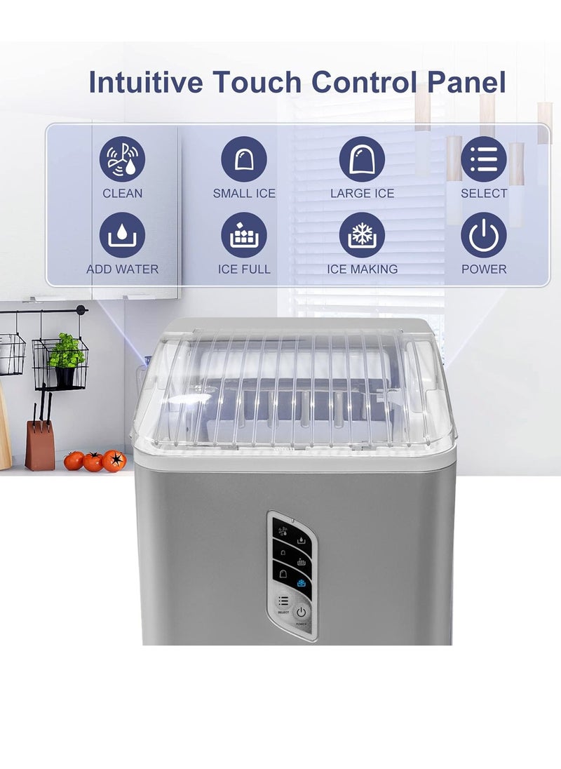 Enveix - Automatic Ice Maker, 9 Cubes Ready in 6 Mins, 12Kg In 24 Hours, 1.5 L, Self- Cleaning, Two Size Ice Cube, LED Control Panel, Scoop Included - Image 1