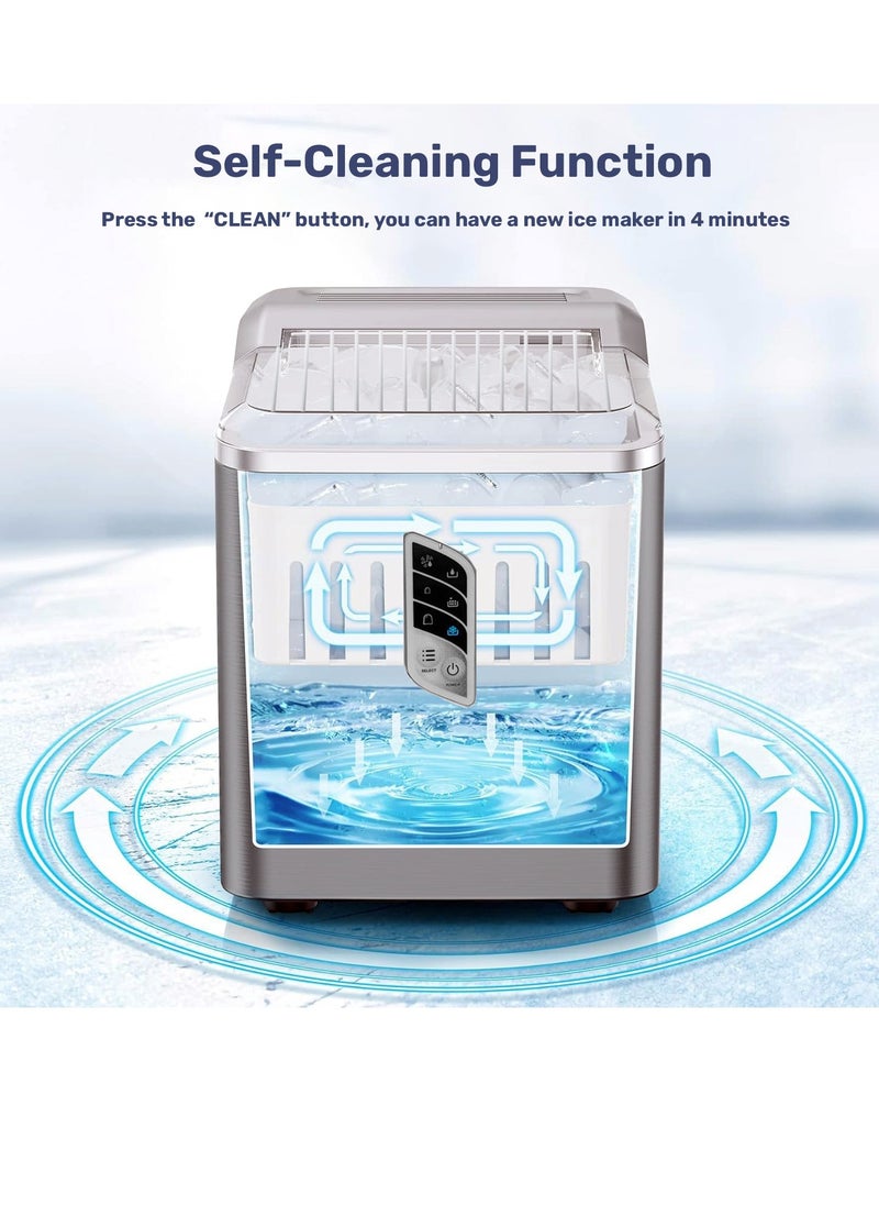 Enveix - Automatic Ice Maker, 9 Cubes Ready in 6 Mins, 12Kg In 24 Hours, 1.5 L, Self- Cleaning, Two Size Ice Cube, LED Control Panel, Scoop Included - Image 1