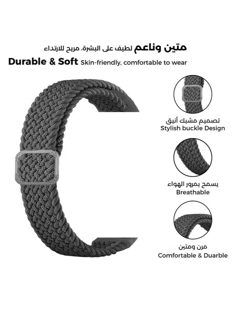 Braided Nylon Fabric Strap For Xiaomi Band 10/Xiaomi Band 9/Xiaomi Band 8(Gray) - Image 2