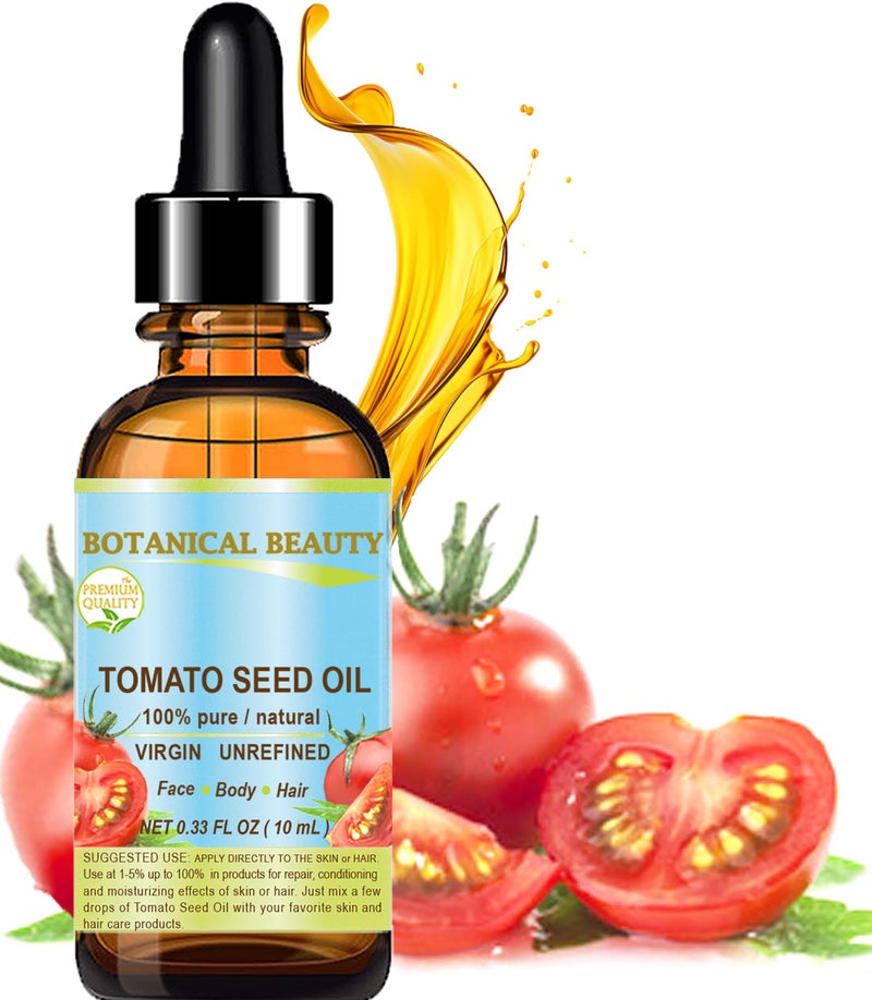Botanical Beauty TOMATO SEED OIL 100% Pure Natural Virgin Unrefined Cold-pressed Carrier Oil for Face, Skin, Body, Hair, Lip, Nails. Rich in Vitamin E, Lycopene (0.33 Fl Oz) - Image 2