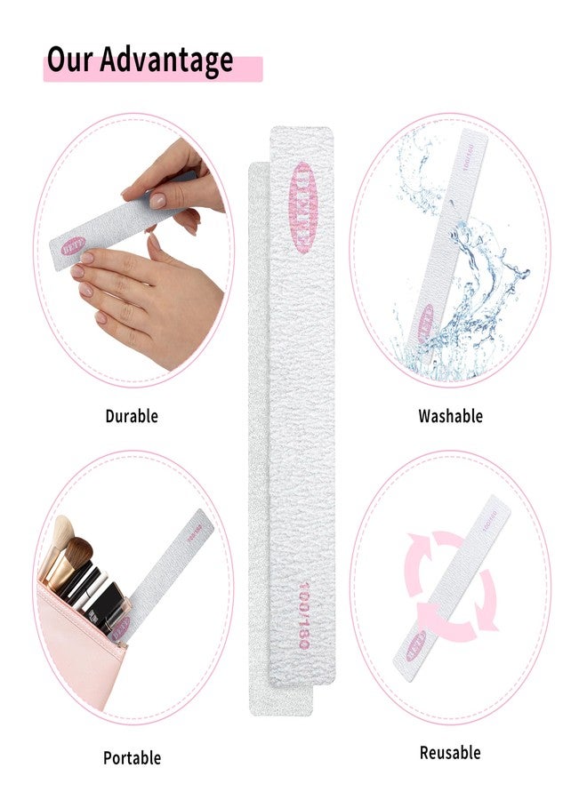 BETE Nail File 20 PCS Professional Reusable 100/180 Grit Double Sides Washable Nail File Manicure Tools for Poly Nail Extension Gel and Acrylic Nails Tools Suit for Home Salon - Image 5