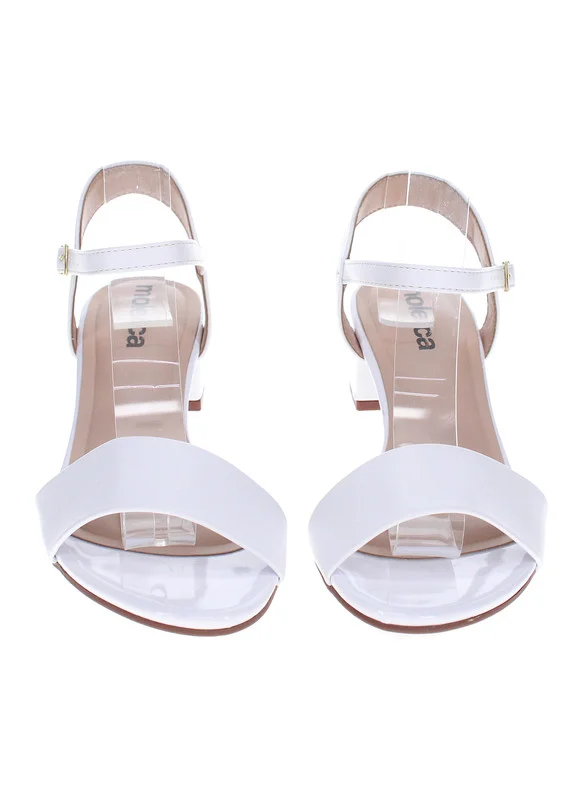 موليكا Moleca Ladies Low Heel Sandals White | Made In Brazil