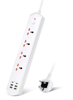 TYCOM Power Strip Surge Protector with USB Type C Extension Cord Flat Plug with Widely 4 AC Outlet and 4 USB 2 Type C Small Desktop Station Compact Socket for Travel Home and Office  - Image 1