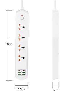 TYCOM Power Strip Surge Protector with USB Type C Extension Cord Flat Plug with Widely 4 AC Outlet and 4 USB 2 Type C Small Desktop Station Compact Socket for Travel Home and Office  - Image 4