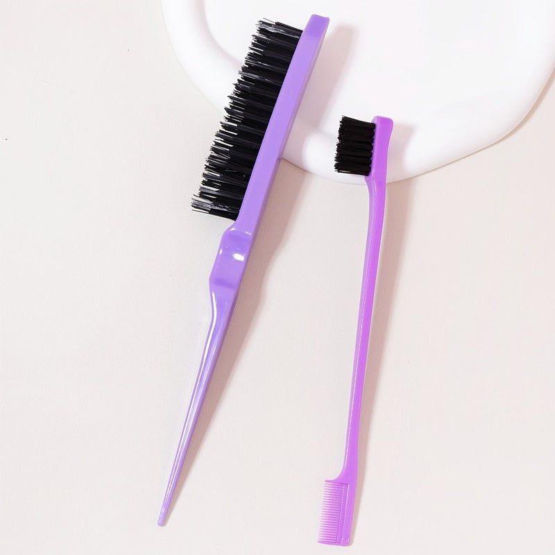 Rose Red 2 Pcs Hair Brush Set With Detangling Smoothing Back Brush - Image 2