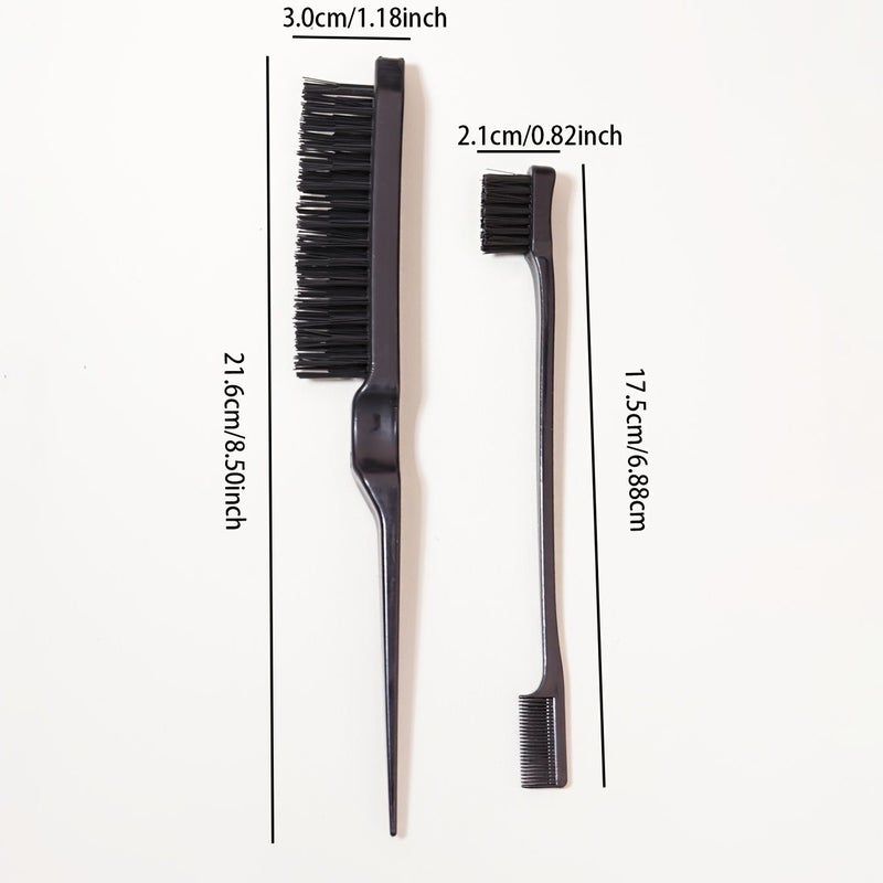 Rose Red 2 Pcs Hair Brush Set With Detangling Smoothing Back Brush - Image 4