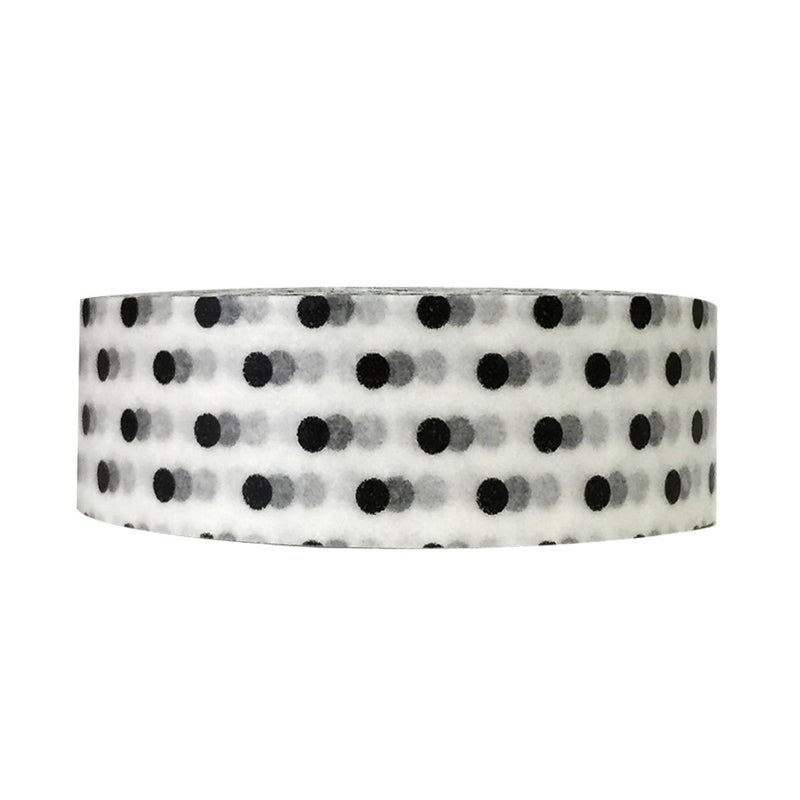 Wrapables Colorful Patterns Washi Masking Tape Black and White Dots