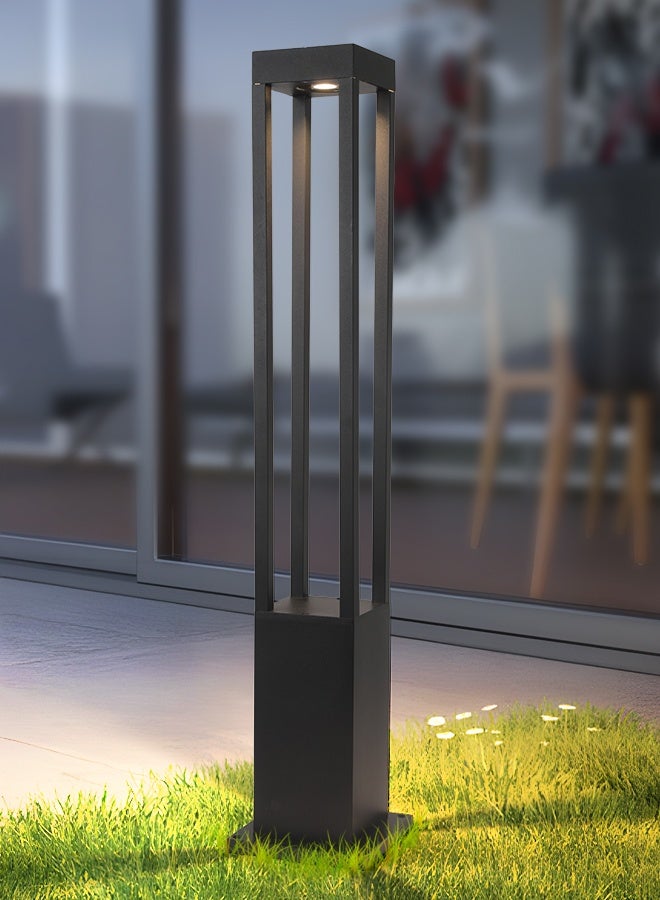 YATAI LIGHTING Black LED Outdoor Bollard Light - 80cm Modern Waterproof Garden Pathway Lamp with 10W Warm White 3000K LED, IP65 Rated Landscape Post Light for Villas, Parks, and Commercial Areas - Image 1