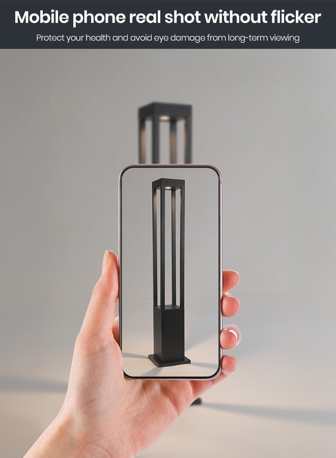 YATAI LIGHTING Black LED Outdoor Bollard Light - 80cm Modern Waterproof Garden Pathway Lamp with 10W Warm White 3000K LED, IP65 Rated Landscape Post Light for Villas, Parks, and Commercial Areas - Image 4