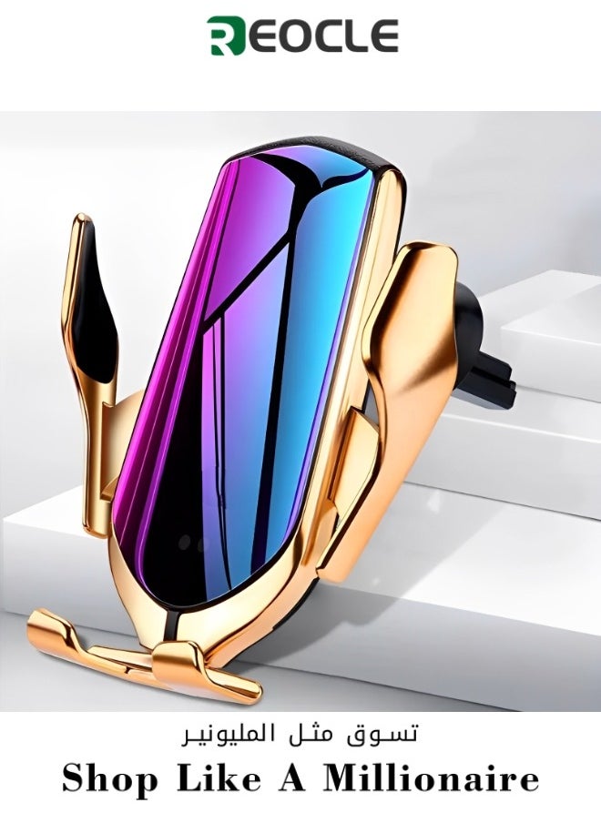 REOCLE - Wireless Car Charger 10W Fast Wireless Charger for car Auto-Clamping Fit for iPhone 15 14 13 12 11 Pro Max & Samsung Galaxy S23 Ultra S22 S21 S20 S10+ S9+ Note 9 etc - Image 1