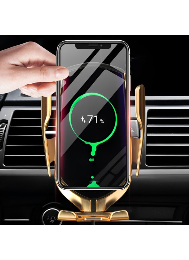 REOCLE - Wireless Car Charger 10W Fast Wireless Charger for car Auto-Clamping Fit for iPhone 15 14 13 12 11 Pro Max & Samsung Galaxy S23 Ultra S22 S21 S20 S10+ S9+ Note 9 etc - Image 1