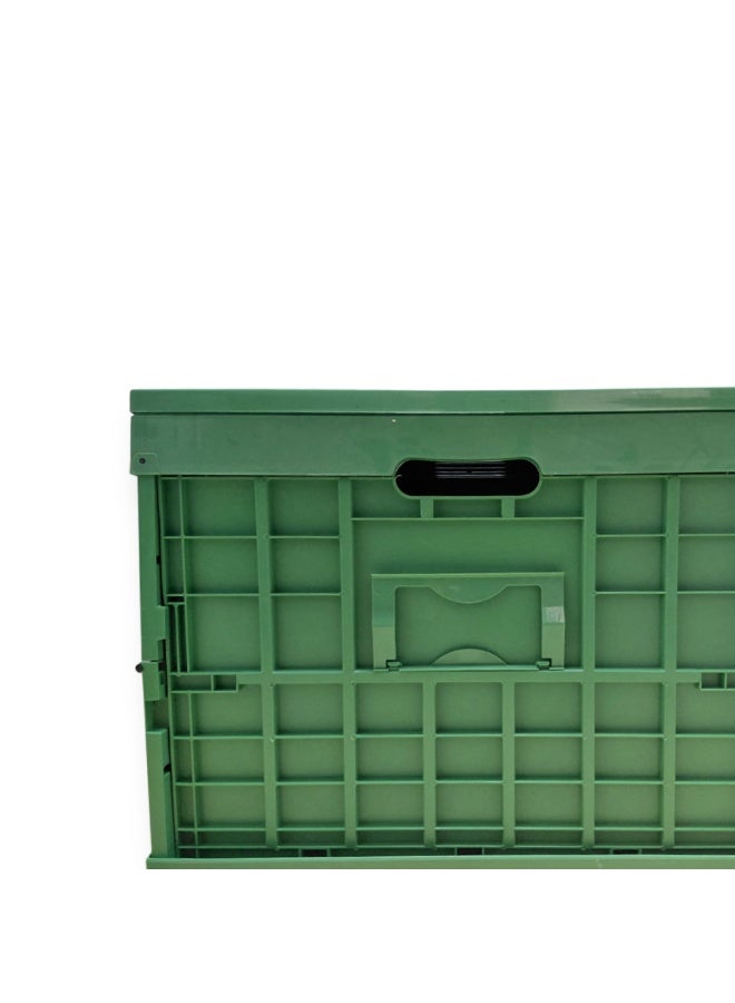 SNH Folding Storage Crate with Lid | Collapsible Plastic Box Container with Handles | Stackable Organizer for Vegetables, Fruits, Kitchen, Garage, Bathroom, Office & Home Storage - Image 4