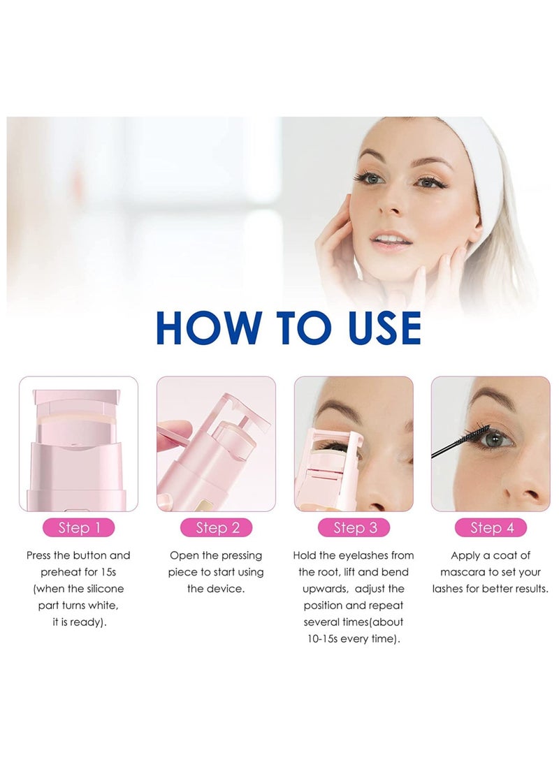 SYOSI Heated Eyelashes Curler, USB Rechargeable Electric Eyelash Curlers with 3 Level Temp, Quick Heating  Long Lasting Curling Effect - Image 5