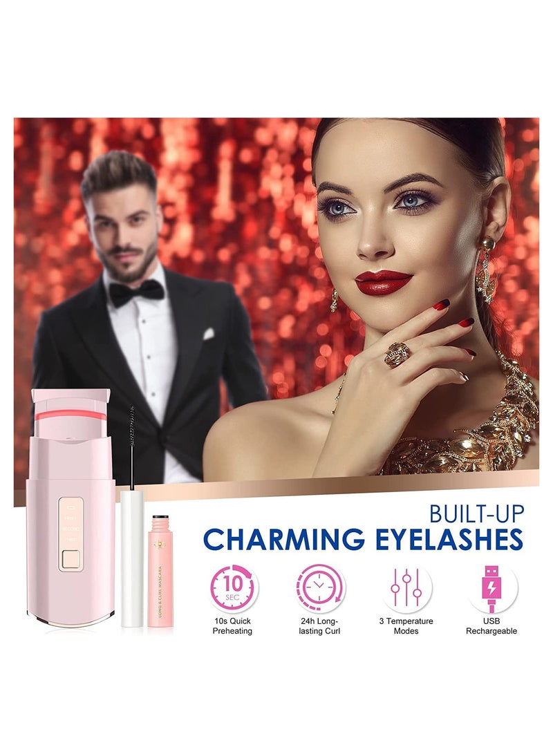 SYOSI Heated Eyelashes Curler, USB Rechargeable Electric Eyelash Curlers with 3 Level Temp, Quick Heating  Long Lasting Curling Effect - Image 2
