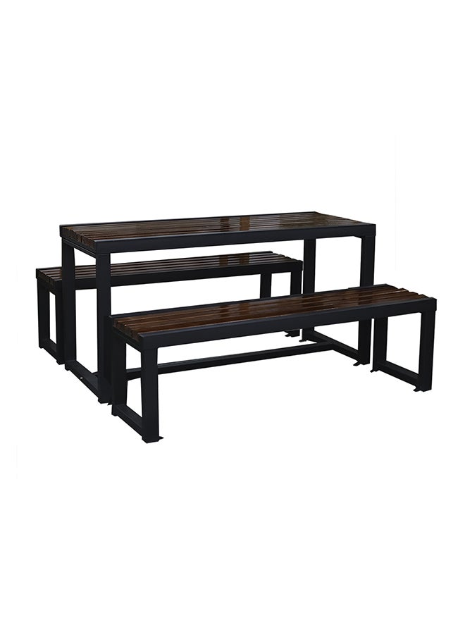 Oasis Casual Outdoor Garden Wooden Table and Bench Seat Set 180 cm  - Image 1