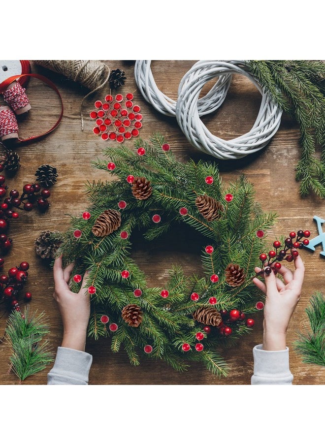 Whaline Whaline 241Pcs Christmas Wreath Making Decoration Artificial Pine Cone Red Berry Picks Fake Natural Pinecones Branches Xmas Tree Ornament Vase Filler Wreath Bulk Decor for Christmas Winter Party  - Image 3