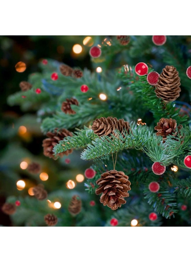 Whaline Whaline 241Pcs Christmas Wreath Making Decoration Artificial Pine Cone Red Berry Picks Fake Natural Pinecones Branches Xmas Tree Ornament Vase Filler Wreath Bulk Decor for Christmas Winter Party  - Image 5