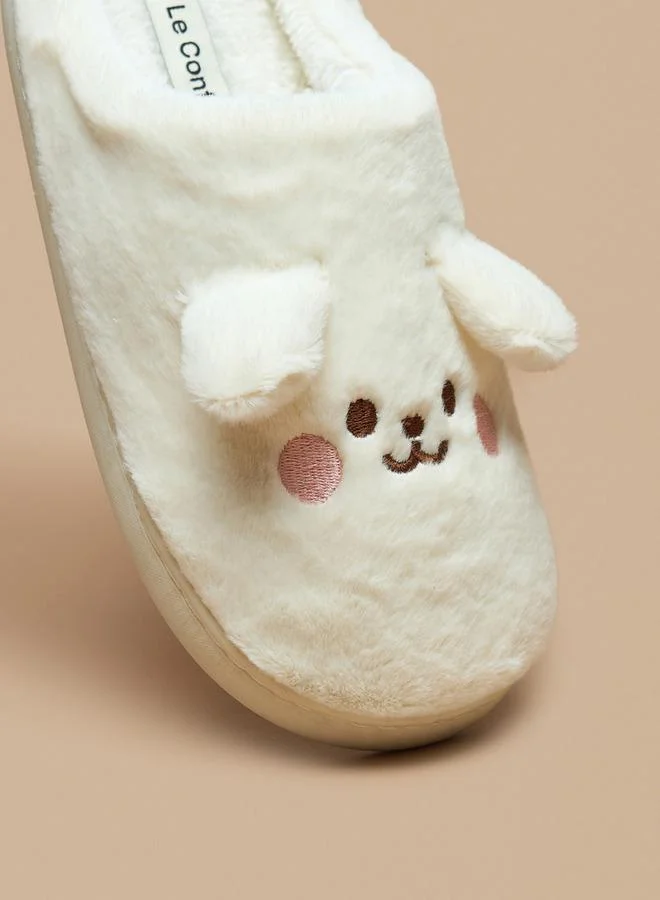 Le Confort WHITE Ear Applique Bedroom Slippers for Women | Best Price UAE