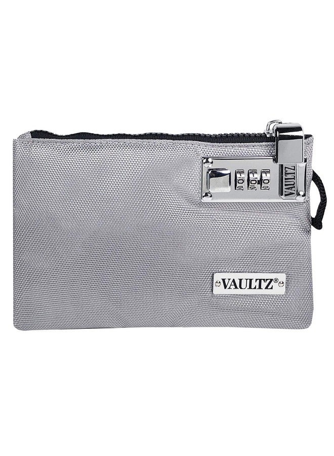 فولتز حقيبة نقود مع قفل مقاس 5 × 8 بوصات للرجال والنساء، حقيبة إكسسوارات للقفل النقدي والودائع البنكية، محفظة طبية للهاتف وبطاقات الائتمان، رمادي - Image 1