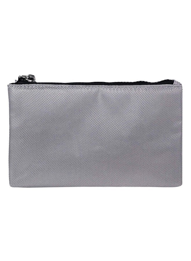 فولتز حقيبة نقود مع قفل مقاس 5 × 8 بوصات للرجال والنساء، حقيبة إكسسوارات للقفل النقدي والودائع البنكية، محفظة طبية للهاتف وبطاقات الائتمان، رمادي - Image 4